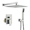 Clihome Brushed Nickel 12-in Dual Head Built-In Shower Faucet System ...