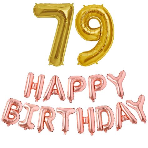 Hirva 79th Birthday Decorations Combo – Happy Birthday Foil Balloon and ...