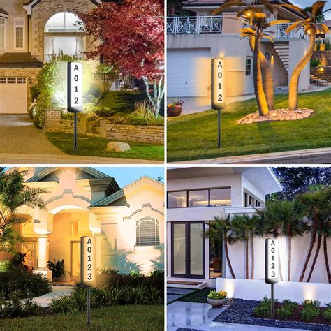 Buy T-SUN Solar Address Sign, Solar House Number Sign for Outside ...