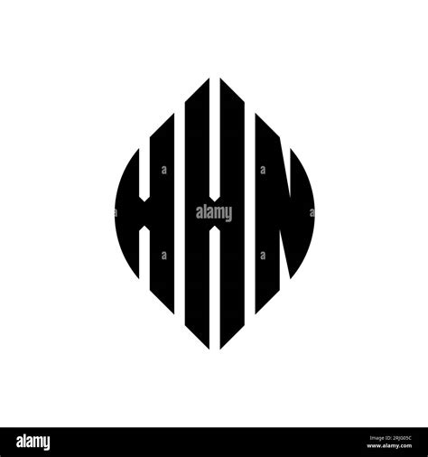 XXN circle letter logo design with circle and ellipse shape. XXN ellipse letters with ...