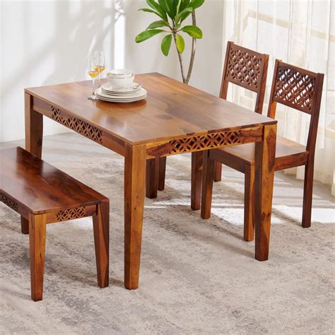 Buy Helios Disa Sheesham Wood Dining Bench - Brown from Helios by Home ...
