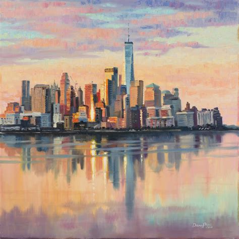 New York Skyline Painting Cityscape Canvas Print City Abstract Art ...
