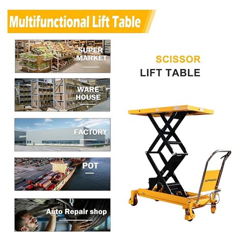 APOLLO Lift Table Cart Manual Double Scissor Lift India | Ubuy