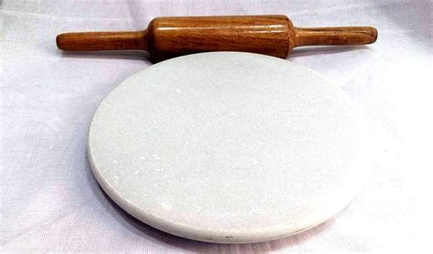 Superiorneeds White Marble Roti Maker with Wooden Belan/White Marble ...