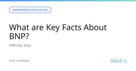 What are Key Facts About BNP? — Environment And Ecology UPSC Notes | Vaidra