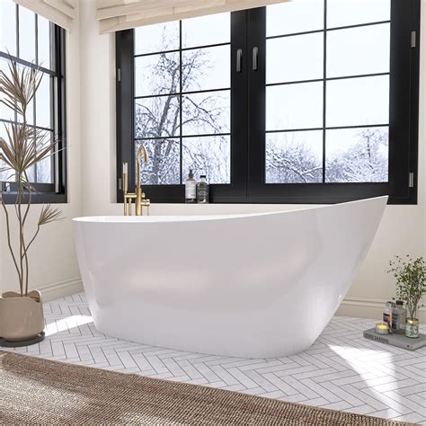 59" Free Standing Tub, Pure Acrylic Freestanding Bathtub, Stylish Stand ...