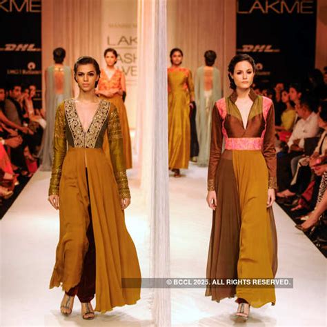 Models showcase creations by fashion designer Manish Malhotra on Day 1 ...