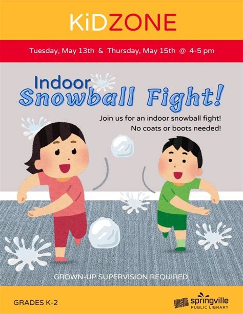 Kid Zone: Indoor Snowball Fight, 45 S Main St, Springville, UT, United ...
