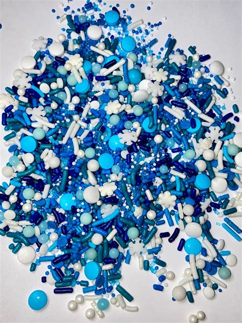 Let It Snow Sprinkle Mix Blue White Winter Holidays Sprinkle Mix ...