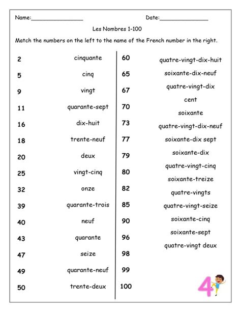 Image result for French Numbers Worksheets Printable
