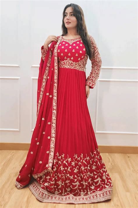 Heavy Flare Gown With Dupatta For Wedding Function