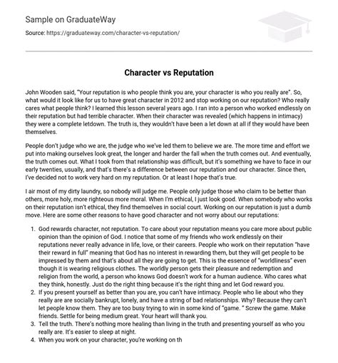 Character and Reputation 的图像结果