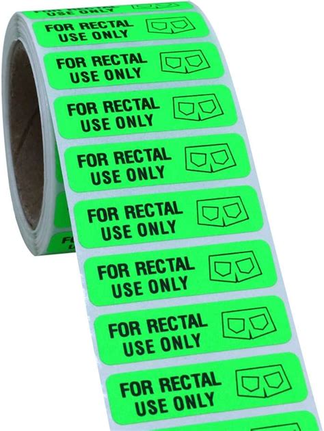 Buy Hybsk for Rectal Use Only Stickers 1.5 x 3.75 Fluorescent Green ...