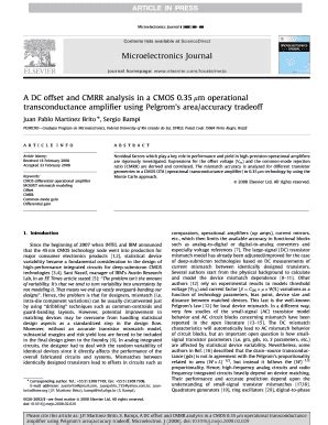Fillable Online inf ufrgs A DC offset and CMRR analysis in a CMOS 0.35 ...