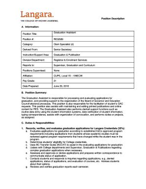 Fillable Online Position Description A. Information: Position Title ...