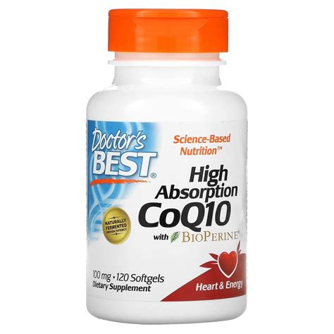 Doctor's BEST High Absorption Coq10 With Bioperine, 100 Mg, 120 ...