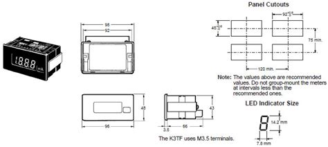 K3TF Digital Panel Meter/Dimensions | OMRON Industrial Automation India