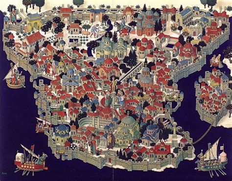 Illustrated map of Constantinople | Illustrated map, Ancient maps ...