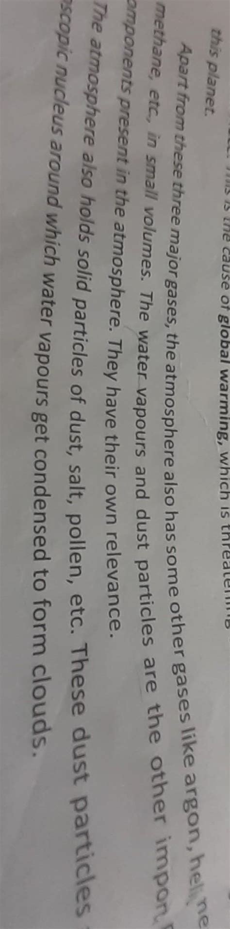 1.Amount of water vapour in air2.Condensation of water vapours around ...