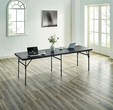 Mainstays 8' Fold in Half Folding Table, Black - MintFabStore