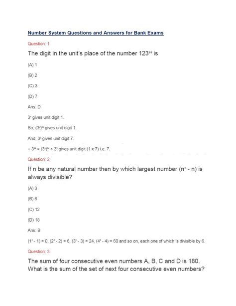 Image result for Number System Questions