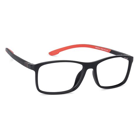 Buy Black Red Full Rim Rectangle Lenskart Air Essentials LA VCE12492-C1 ...