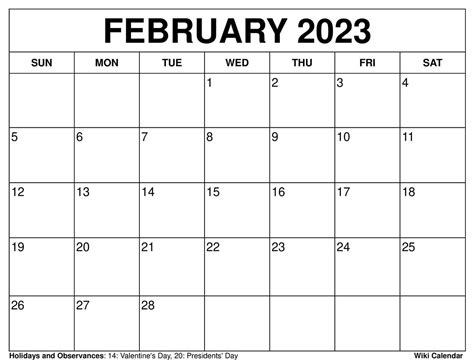 Resultado de imagen de february 2023 kalender