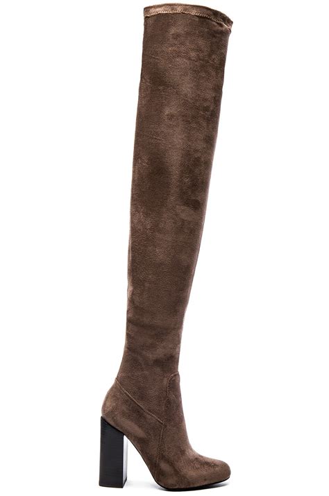 Jeffrey Campbell Perouze Boots in Grey Suede with Black Heel in Grey ...