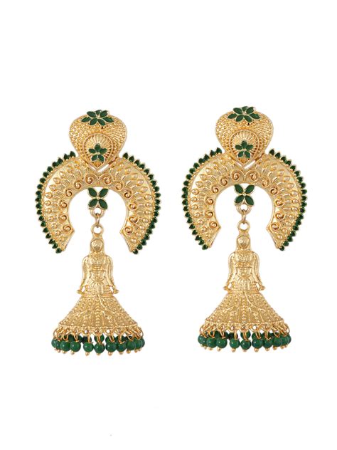 Buy Gold Plated Jhumka Earrings for Women Online at Silvermerc | GME ...