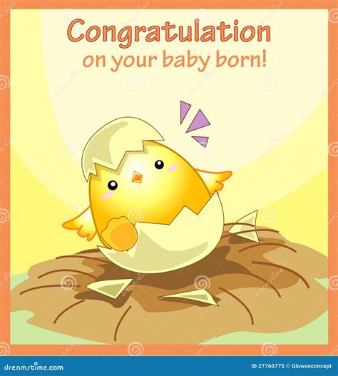 Congratulation on Your Baby Born Greeting Card Stock Vector ...