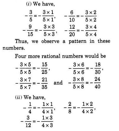 Write four more rational numbers in each of the following patterns ...