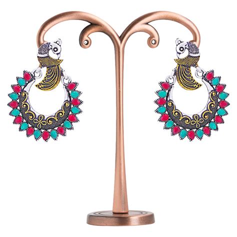 Sukkhi Modish Oxidised Peacock Chandbali Earring for Women - Sukkhi.com