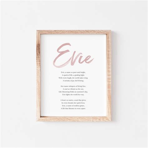 Evie Baby Name Meaning Poem Baby Names Nursery Sign Girl Names ...