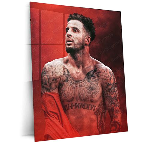 Kyle Walker Shirtless Portrait – Red Smoke Background Metal Frame | At ...