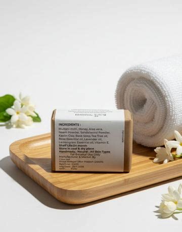 Glow Hut Multani Mitti Handmade Soap | Deep Cleansing, Oil Control ...