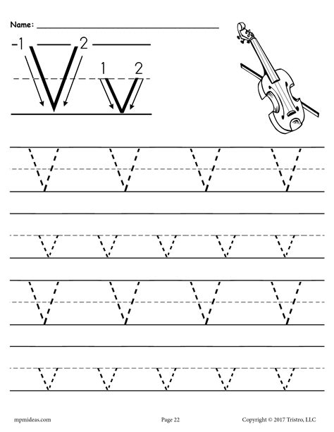 Printable letter v tracing worksheet – Artofit