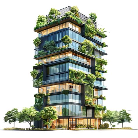A building with trees on the top and the word l on the bottom | Premium ...