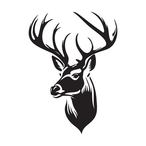 Deer Face, Silhouettes Deer Face SVG, black and white Deer vector 22665132 Vector Art at Vecteezy