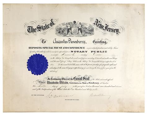 Lot Detail - 1911 Woodrow Wilson New Jersey Signed Certificate as Governor