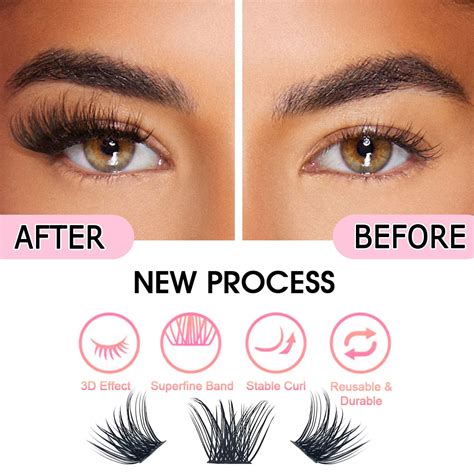 Cluster Lashes DIY Eyelash Extension D Curl Long Individual Lashes ...