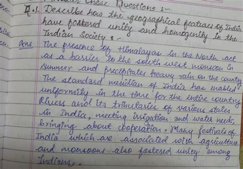 Describe how the geographical features of India have fostered unity and ...