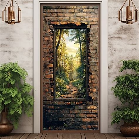 décorations de porte de paysage, couvertures de porte, brise-mur ...