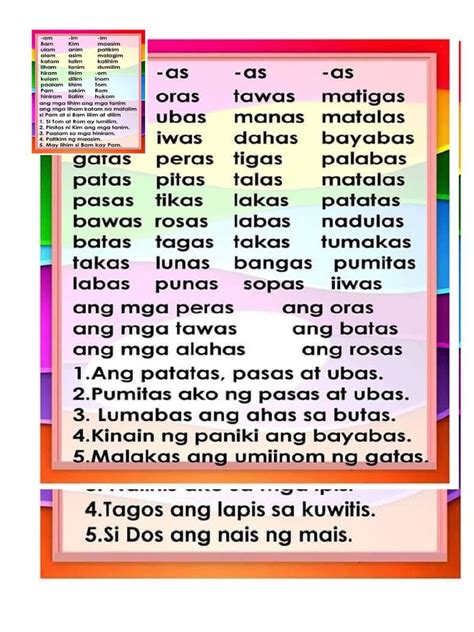 Image result for Worksheet Reading Tagalog Easy