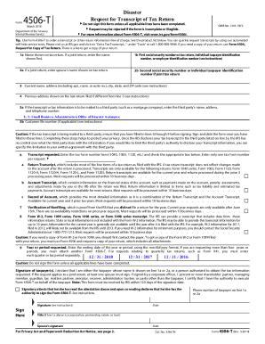 Image result for Disaster Request for Transcript of Tax Return