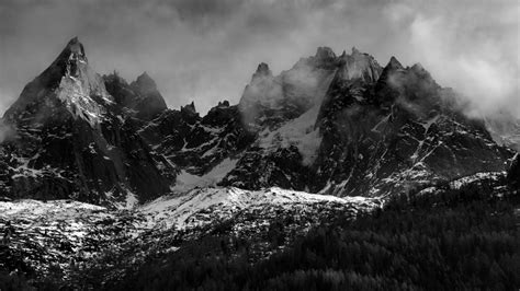 Download wallpaper winter, the sky, clouds, snow, trees, mountains ...