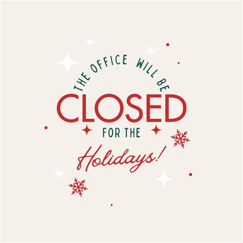Holiday Office Closures - Supported Lifestyles