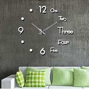 Buy Elikeable New Frameless DIY Wall Clock,3D Surface Mirror Wall Clock ...