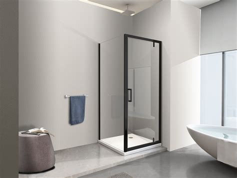 NALA Ducha con panel lateral fijo y puerta roto-translante con pernos ...