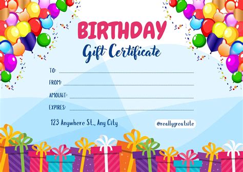 Birthday Printable Gift Certificates In The Future Metalized Camel