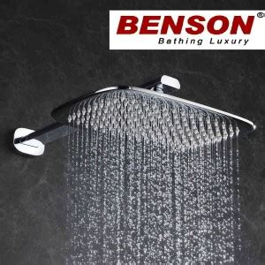 Benson 6X6 Curve Rain Shower (BRASS) + 16 inch Arm MIRROR CHROME ...